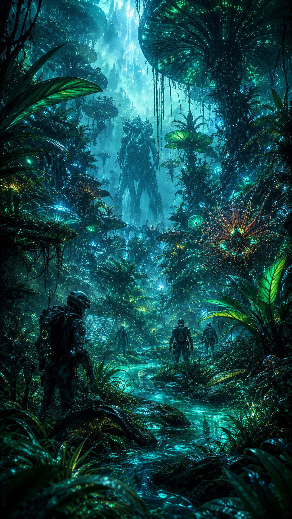 Bioluminescent jungle team