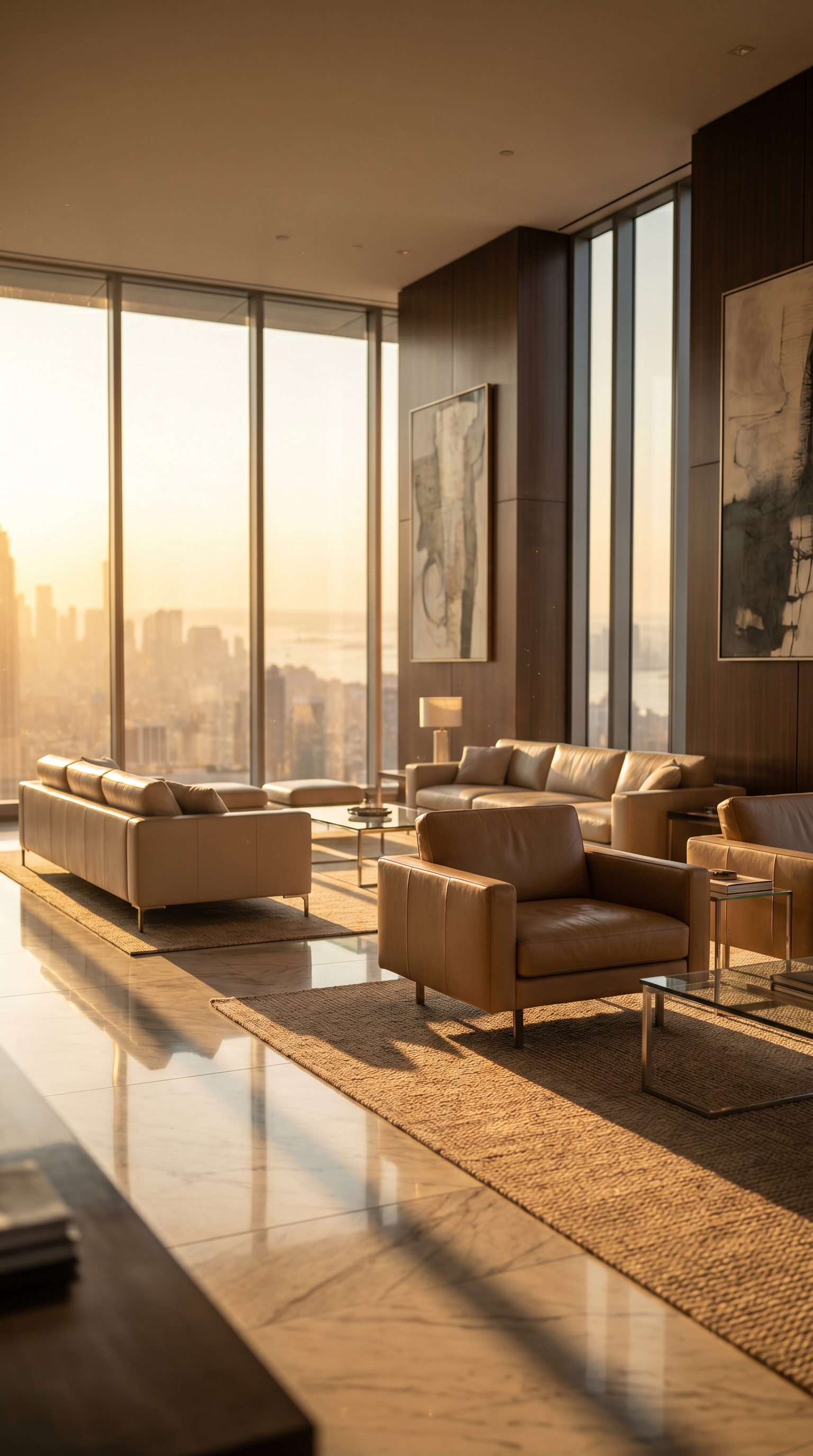 Golden penthouse lounge