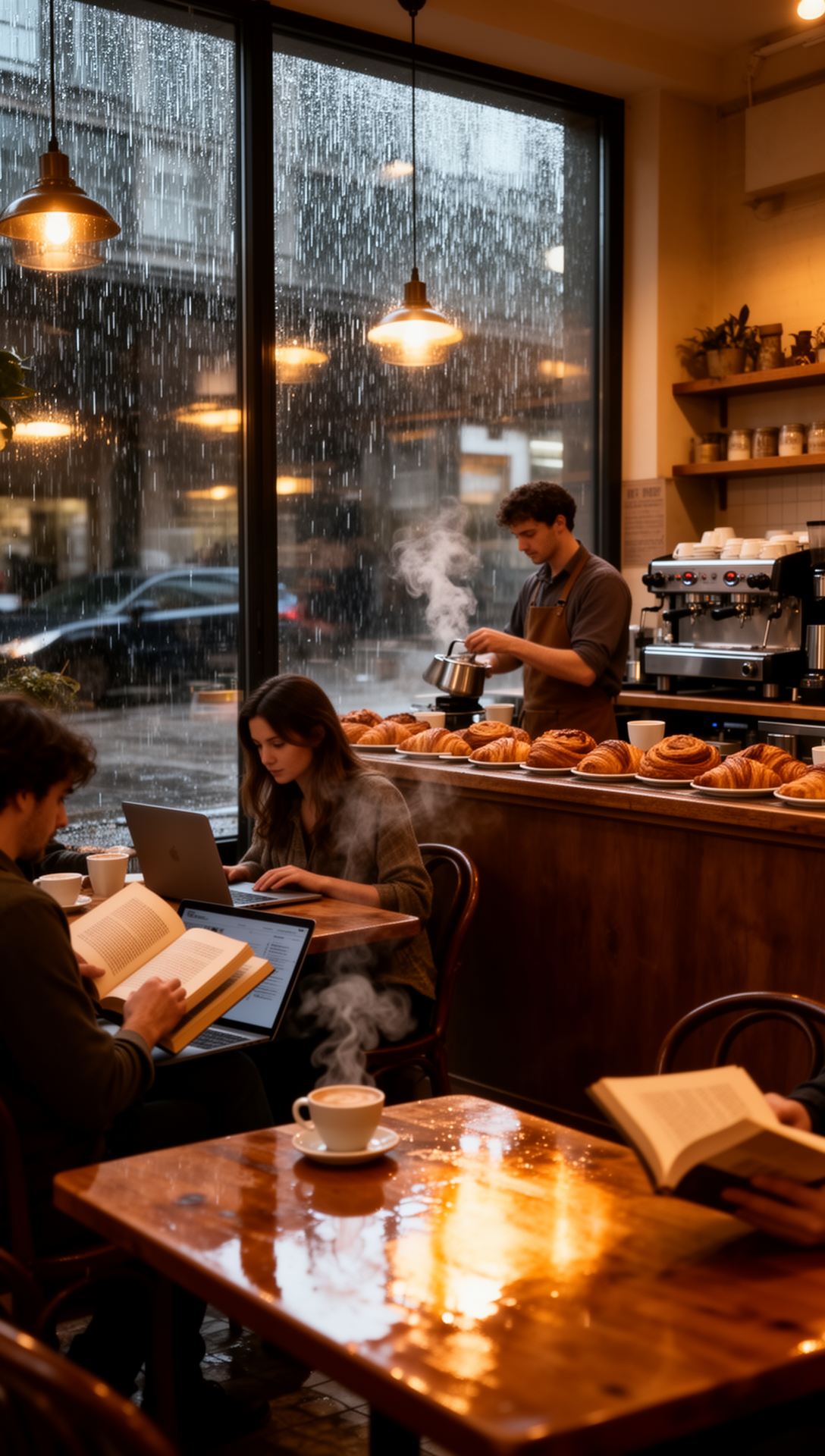 Rainy cafe study